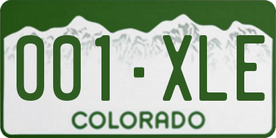 CO license plate 001XLE