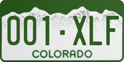 CO license plate 001XLF