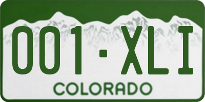 CO license plate 001XLI