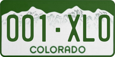 CO license plate 001XLO