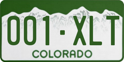 CO license plate 001XLT