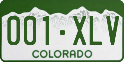 CO license plate 001XLV