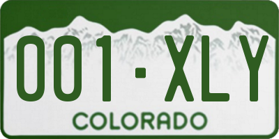 CO license plate 001XLY