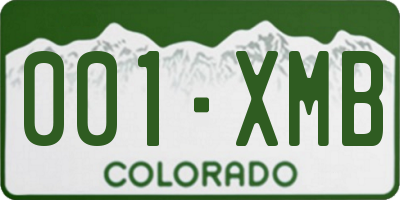 CO license plate 001XMB