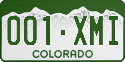 CO license plate 001XMI