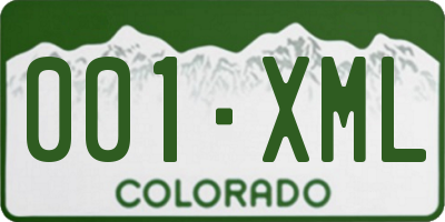 CO license plate 001XML