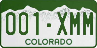 CO license plate 001XMM
