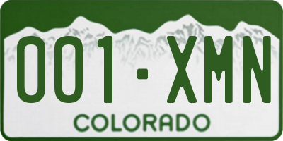CO license plate 001XMN