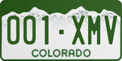 CO license plate 001XMV