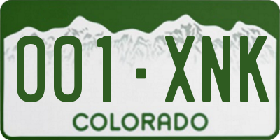 CO license plate 001XNK
