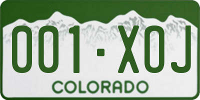 CO license plate 001XOJ