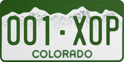 CO license plate 001XOP