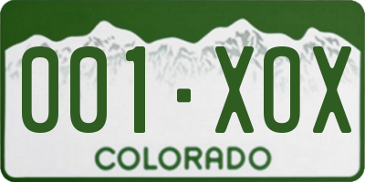 CO license plate 001XOX