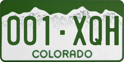 CO license plate 001XQH