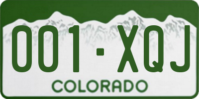 CO license plate 001XQJ