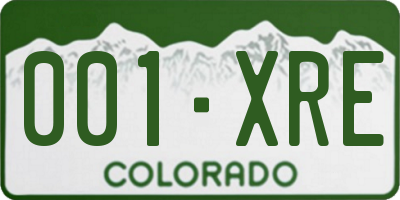 CO license plate 001XRE
