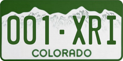 CO license plate 001XRI