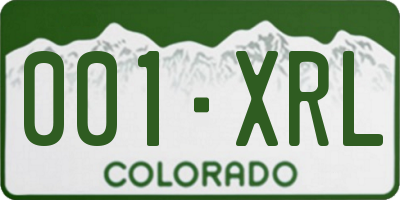 CO license plate 001XRL