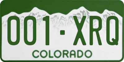 CO license plate 001XRQ