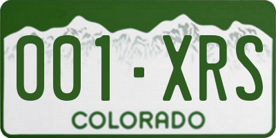 CO license plate 001XRS