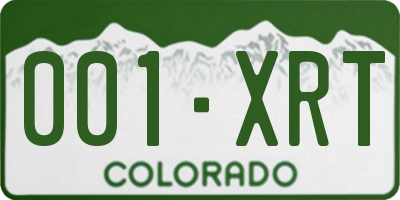CO license plate 001XRT
