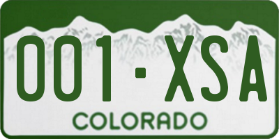 CO license plate 001XSA