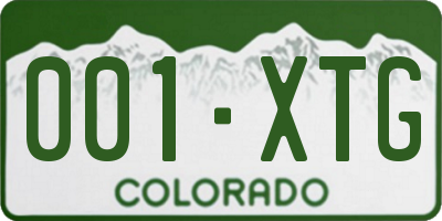 CO license plate 001XTG