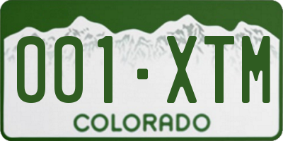 CO license plate 001XTM