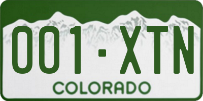 CO license plate 001XTN