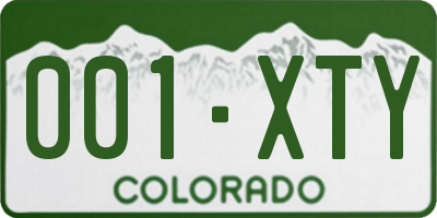 CO license plate 001XTY