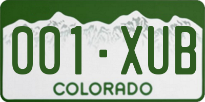 CO license plate 001XUB