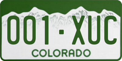 CO license plate 001XUC