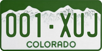 CO license plate 001XUJ