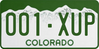 CO license plate 001XUP