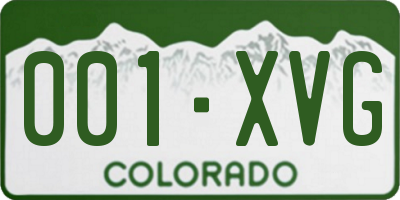 CO license plate 001XVG