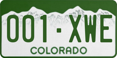 CO license plate 001XWE