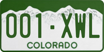 CO license plate 001XWL