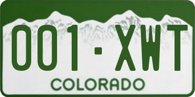 CO license plate 001XWT