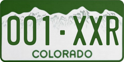 CO license plate 001XXR