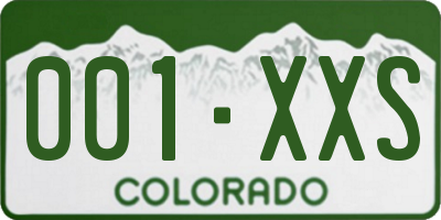 CO license plate 001XXS