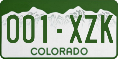 CO license plate 001XZK