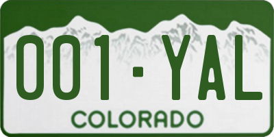 CO license plate 001YAL