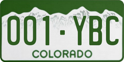 CO license plate 001YBC