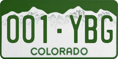 CO license plate 001YBG