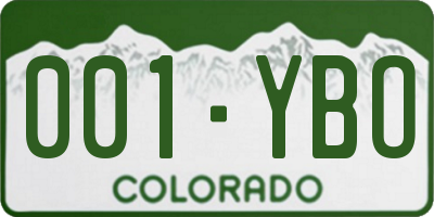 CO license plate 001YBO