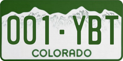 CO license plate 001YBT