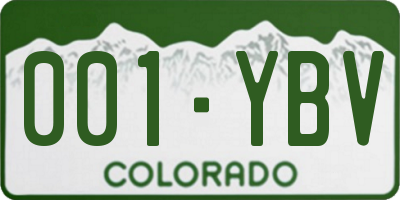 CO license plate 001YBV