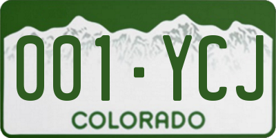 CO license plate 001YCJ