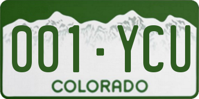 CO license plate 001YCU