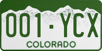 CO license plate 001YCX